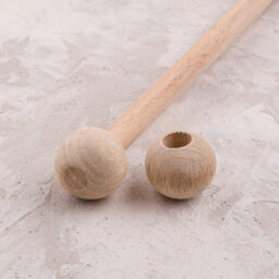 40cm Boncuklu Ahşap Makrome Çubuğu