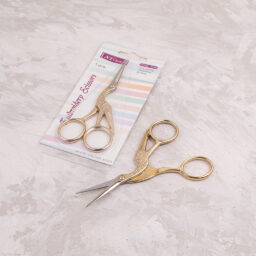 Leylek Figürlü Nakış Makası - Gold