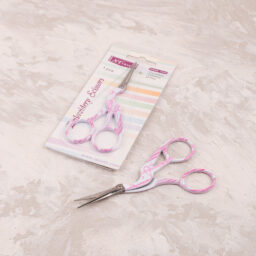 Leylek Figürlü Nakış Makası - Pembe