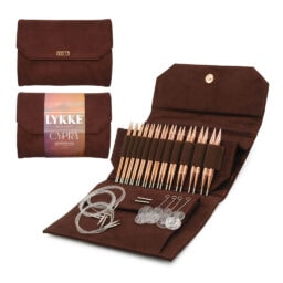 Cypra Bakır 13cm Kahverengi Süet Çantalı Değiştirilebilir Misinalı Şiş Seti