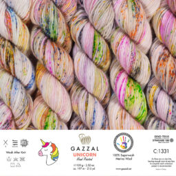 Alternative view of Gazzal Unicorn El Boyaması El Örgü İpi - 1331